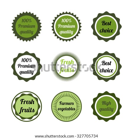 Set Green Circle Logos Stock Vector Vector de stock (libre de regalías