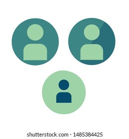 Set of green contacts logo. Vector representing a list of names, telephones, adresses and other information of different people. Modern and sophisticated design.