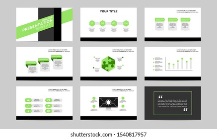 set green creative presentation template design template