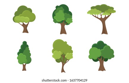 Collection Trees Cartoon Illustrations Can Be Stock Vector (Royalty ...