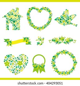 set of green decoration