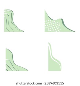 set of green eco corner border element design