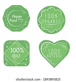 Set of green eco labels