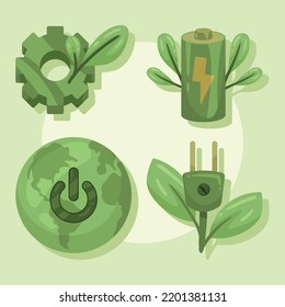 set of green energy, design