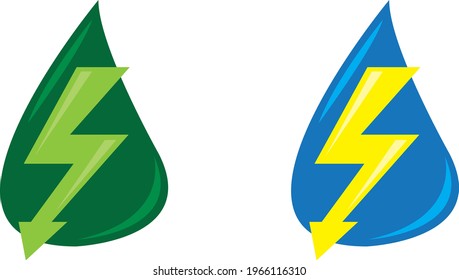 a set of green energy icons