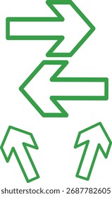 set of green exit arrows eps vectors
