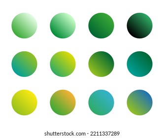 green color gradient Set