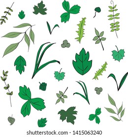 A set of green grass