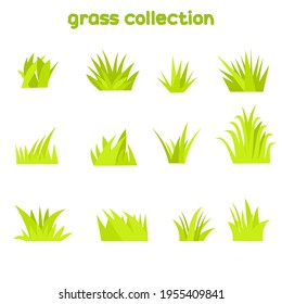 set of green grass collection