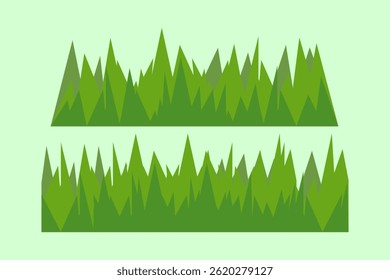 set of green grass design vector flat modern isolated illustration