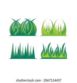 a set of green grass icons