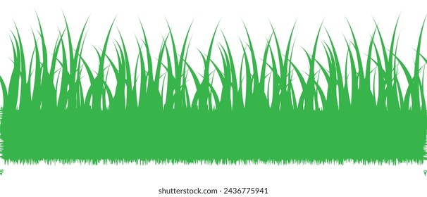 Set of Green Grass Isolated on White Background. Herb vector set.