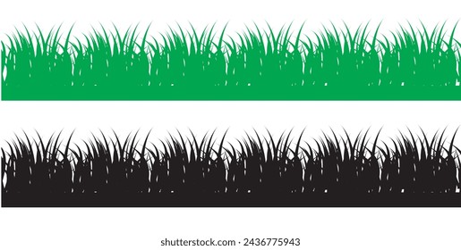 Set of Green Grass Isolated on White Background. Herb vector set.
