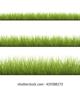 Set Of Green Grass. Green Grass Isolated On White Background, Green Grass Vector Illustration
