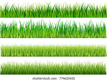 set of green grass varieties. There are 4 styles to choose from. For vector illustrations