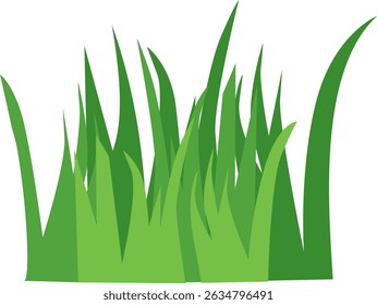 set of green grass vector black outline