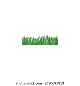 Set of Green Grass Vector Illustration in Different Shapes and Styles for Landscape Design
