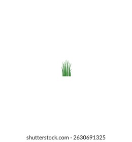 Set of Green Grass Vector Illustration in Different Shapes and Styles for Landscape Design