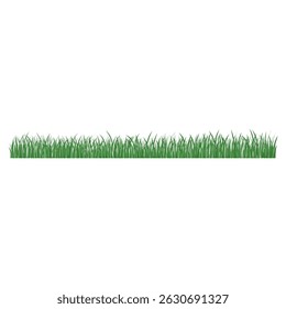 Set of Green Grass Vector Illustration in Different Shapes and Styles for Landscape Design