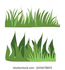 conjunto de ilustração de vetor de grama verde Bordas Nature Design Elements ilustração de vetor Isolado em um fundo branco,