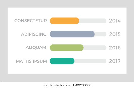Set of green, gray, orange and turquoise elements for infographic presentation slides with charts, graphs, steps, arrows, number options.