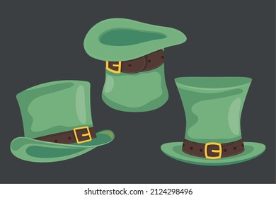 set green hats of leprechaun