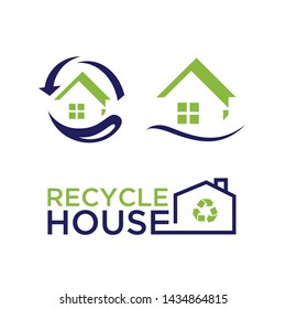 Set of Green house logo vector. Eco green house. Eco Friendly house icon. Green home art symbol