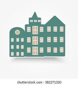 Set green houses for logo vector illustration 
