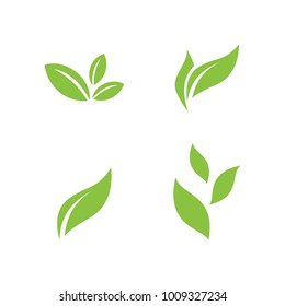 Establecer vector de logotipos ecológicos para hoja verde