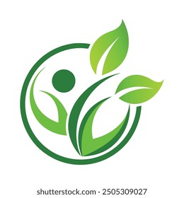 Conjunto de diseño de Vector de logotipo de ecología de hoja verde