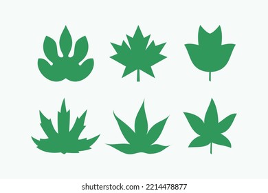 conjunto de plantillas de diseño de logotipo de icono de hoja verde.