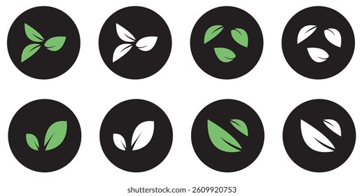 set of green leaf vector icon element, leaf, nature, plant, vector, green, icon, tree, design, illustration, eco, set, pattern, spring, ecology, floral, natural, symbol, branch, leaves, summer, eco . 