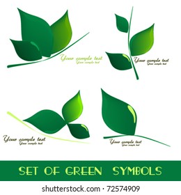 set of green leafs