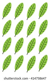Set of green leaves design elements. This image is a vector illustration.