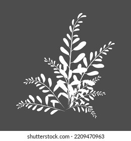 A set of green leaves on a branch. Decorative element. A design element for greeting cards, banners, invitations, business cards. Vector illustration of EPS10