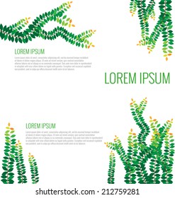 Set of green leaves on the wall vector