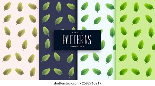set of green leaves in shedding pattern background 