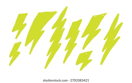 set of green light lightning bolt collection