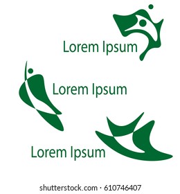 Set of green logos
