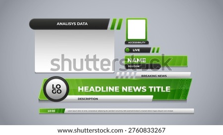 set green lower third with accessibility for broadcast media template design