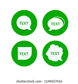 Set of green message icons. Vector illustration.