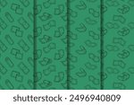 set of green money cartoon pattern for packaging. cash flow seamless pattern background. seamless pattern of falling money or cash. doodle raining money bill pattern collection for print and wallpaper
