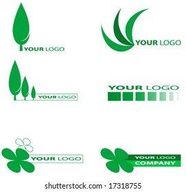 Set of green nature or ecology logos.Vector.