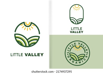 Set Green Nature Farm Logo Design Template.Farm House concept logo.