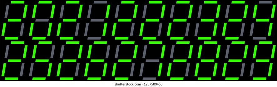 Set of green numbers on seven segment display - Vector