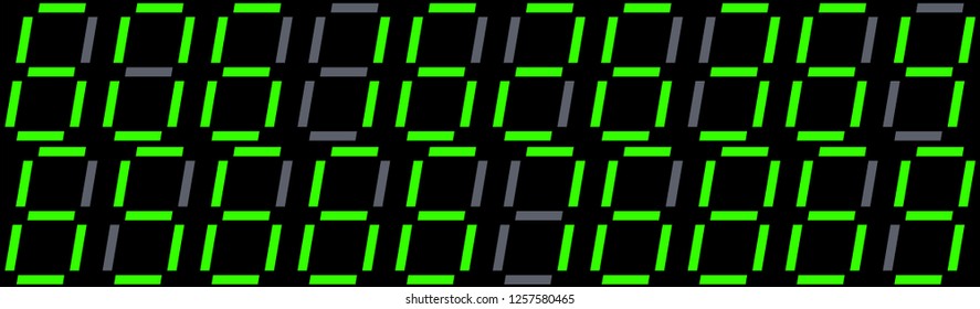 Set of green numbers on seven segment display - Vector
