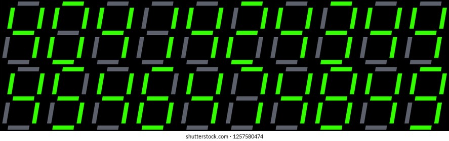 Set of green numbers on seven segment display - Vector