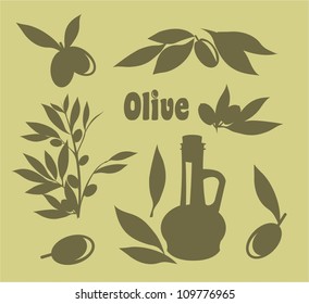 set of green olives