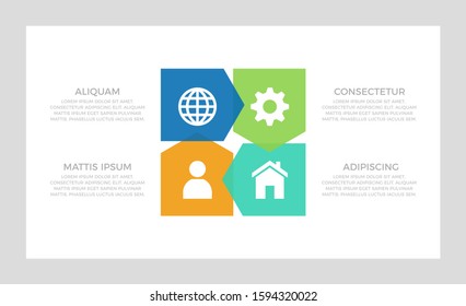 Set of green and orange, blue, turquoise elements for infographic presentation slides with charts, graphs, steps