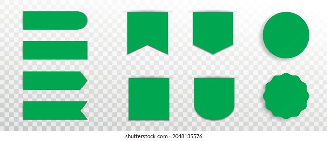 Conjunto de etiquetas, insignias o etiquetas verdes premium